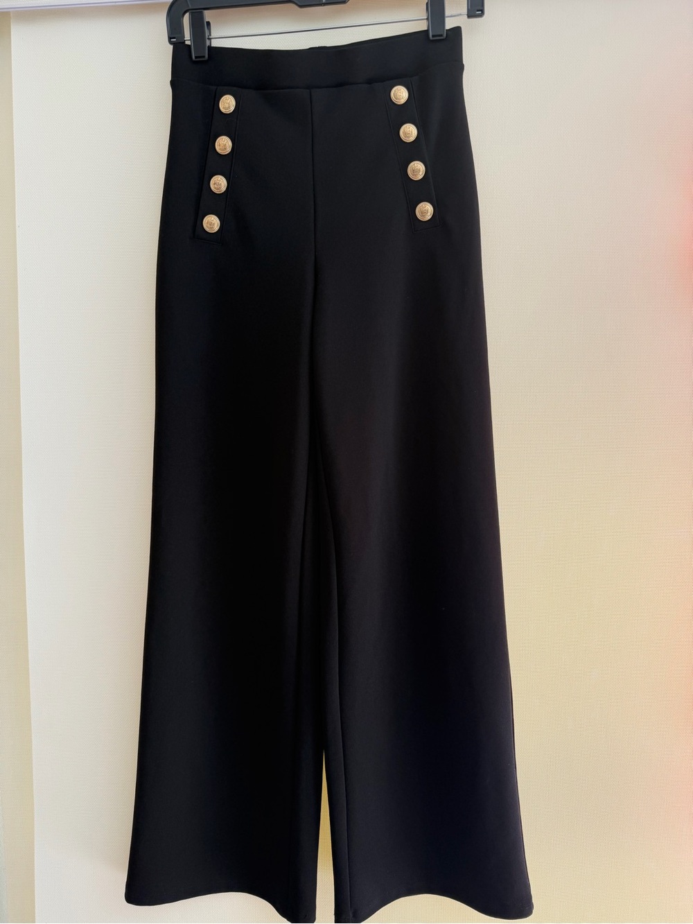 H&M Black Wide-Leg High-Rise Pants